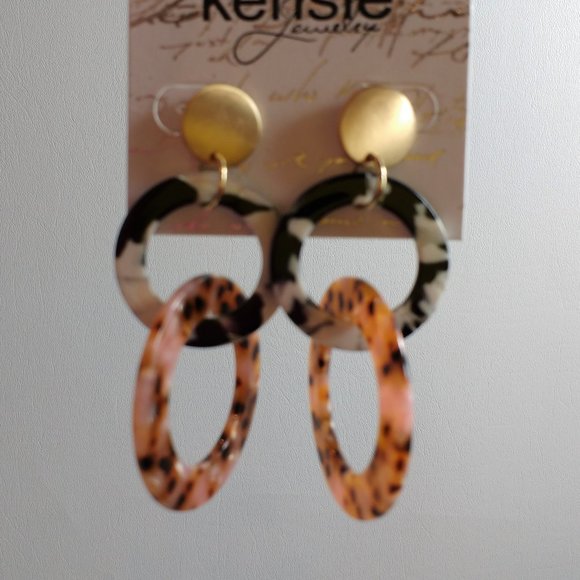 Kensie Double Hoop Earrings New - Picture 1 of 6